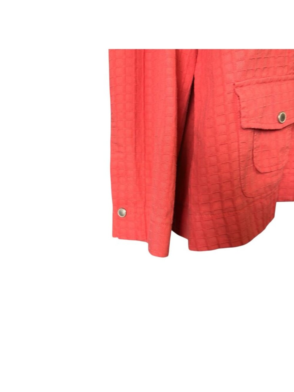 Coldwater Creek Womens 20 Jacket Orange Textured Cotton Pockets Snaps Spring - Picture 6 of 16